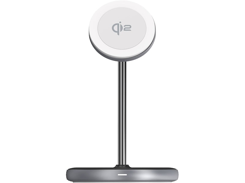 Andersson 2-i-1 Qi2 20W trådlös laddningsstation (silver) Laddare