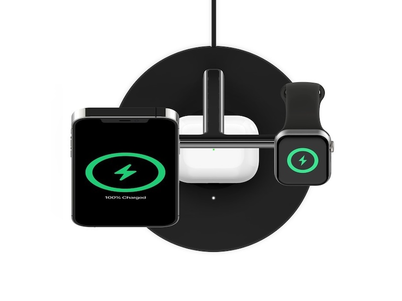 Belkin Boost Charge Pro 3-i-1 15W Trådlös laddningsstation (svart) Laddare