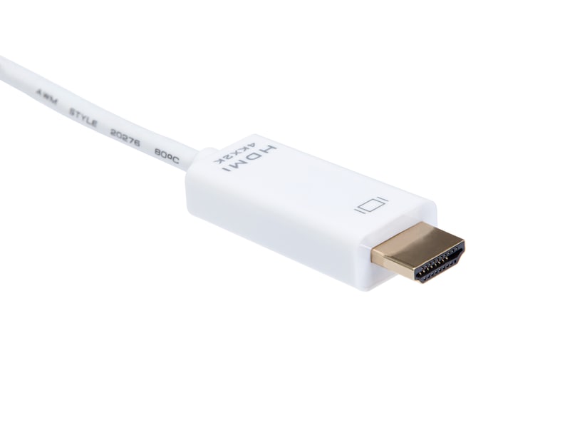 Mini DP till HDMI kabel 2m (vit) Skärmkablar