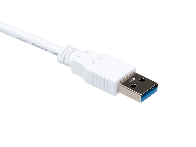 USB-A till USB-C kabel 3m (vit) USBkablar