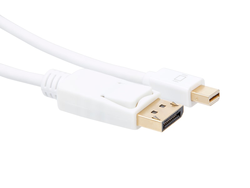 MiniDP till Displayport kabel 1m (vit) Skärmkablar