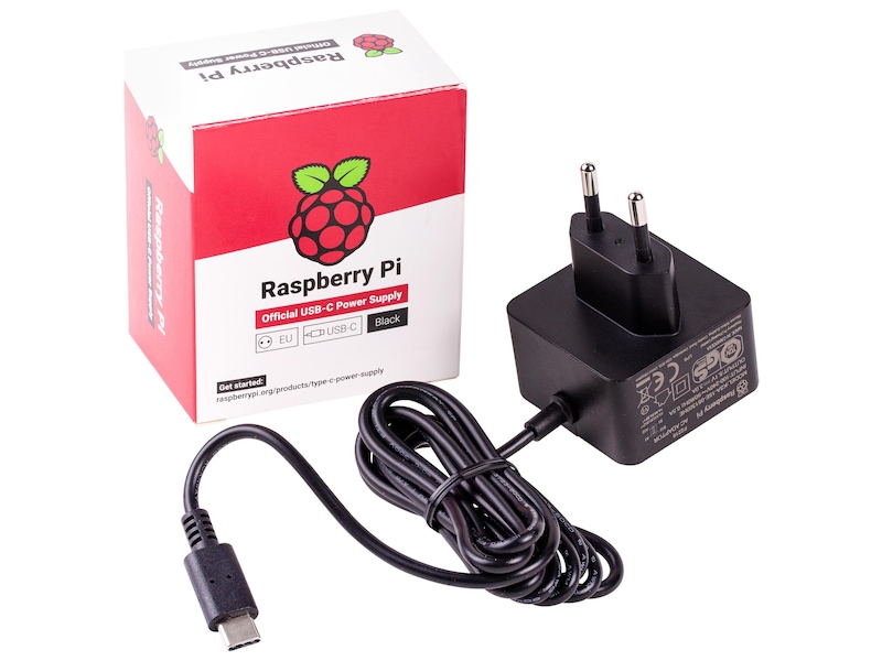 Raspberry Pi 4 Strömadapter USB-C Tillbehör