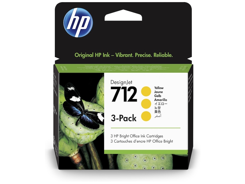 HP bläck 712 3-pack Gul Bläckpatron