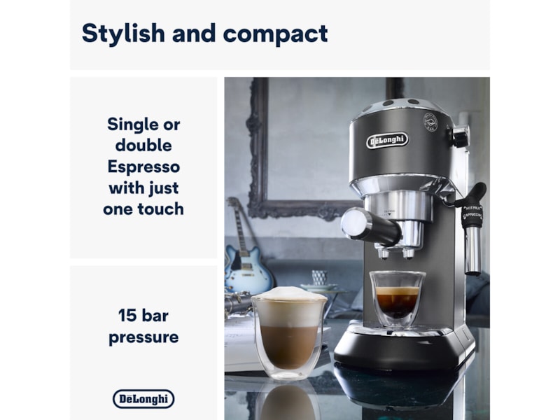 DeLonghi Dedica Style EC685.BK Manuell espressomaskin (svart) Kaffemaskiner