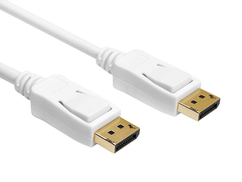 Displayport kabel 2m (vit) Skärmkablar