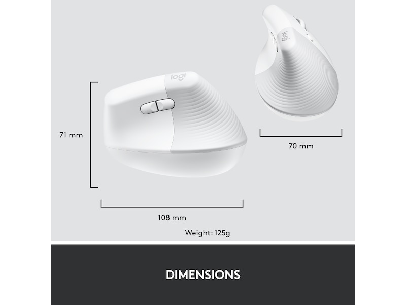 Logitech Lift Vertikal Business mus (off-white) Mus