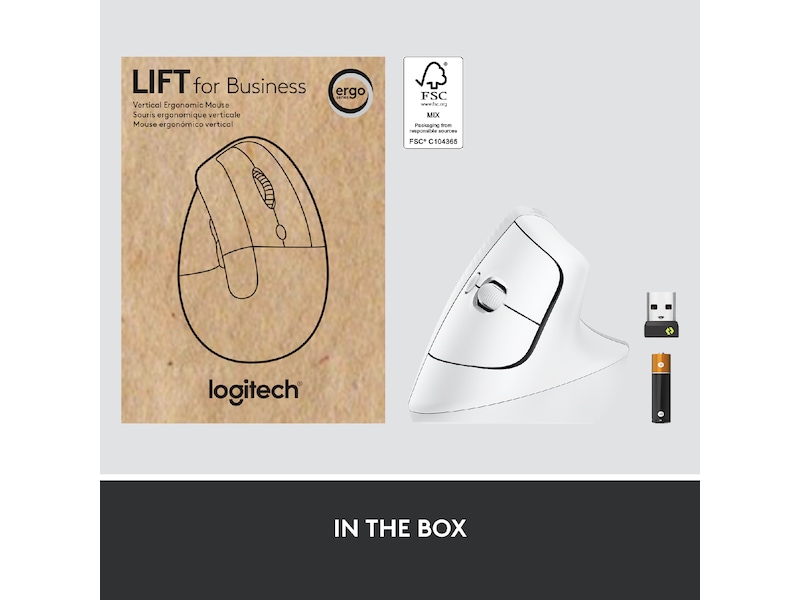 Logitech Lift Vertikal Business mus (off-white) Mus