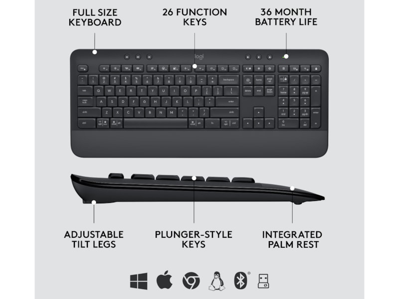 Logitech Signature MK650 Combo for Business (graphite) Tangentbord