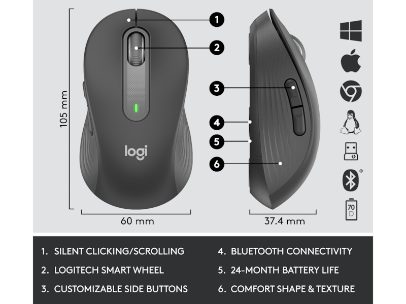 Logitech Signature MK650 Combo for Business (graphite) Tangentbord