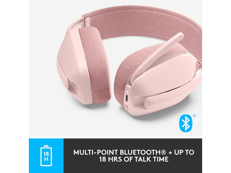 Logitech Zone Vibe 100 trådlös headset (rosa) Trådlöst