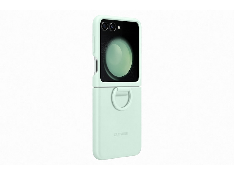 Samsung Z Flip5 silikonskydd med ring (ocean green) Skydd