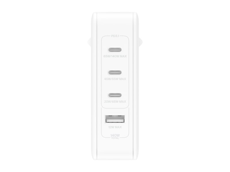 Belkin 4-port GaN 140W väggladdare (vit) Laddare