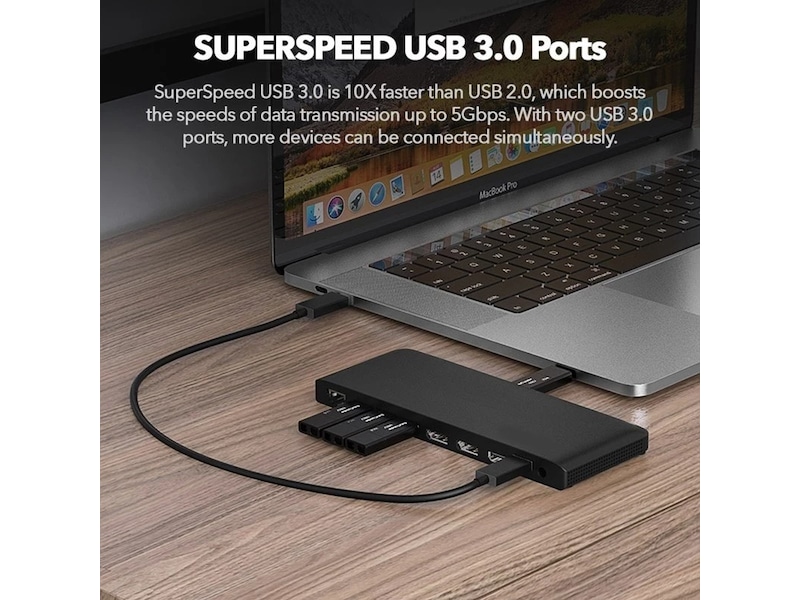 Andersson USB-D3000 USB-C 4K dockningsstation (svart) Dockningsstation