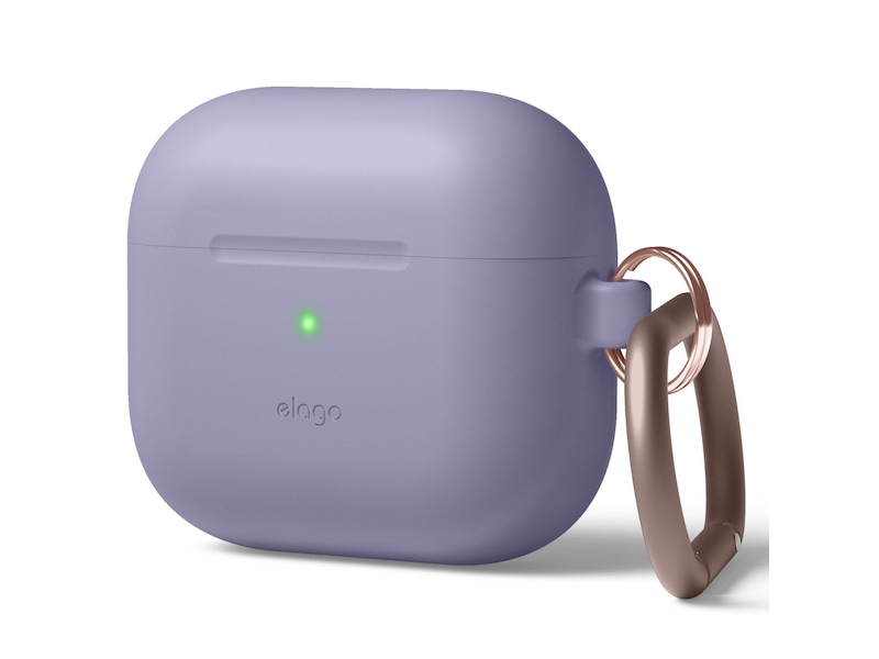 Elago Airpods 3 Silikonfodral med karbinhake (lavender gray) Tillbehör