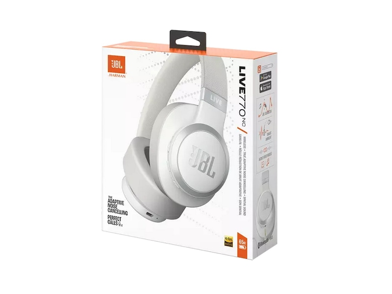 JBL LIVE 770NC Trådlösa Hörlurar, Over-ear (vit) Trådlöst