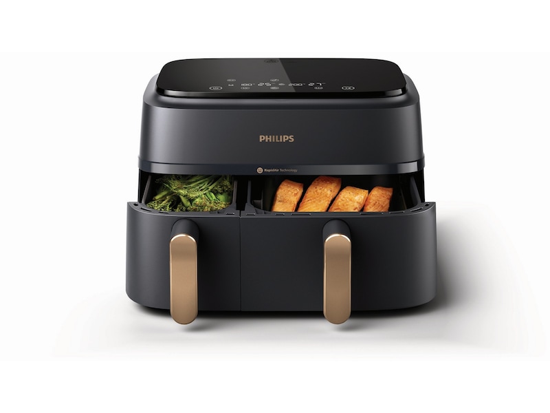 Philips Dual Basket Airfryer 9L NA352/00 (grå/koppar) Airfryer