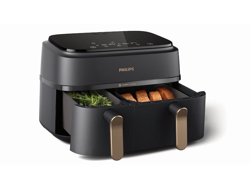 Philips Dual Basket Airfryer 9L NA352/00 (grå/koppar) Airfryer