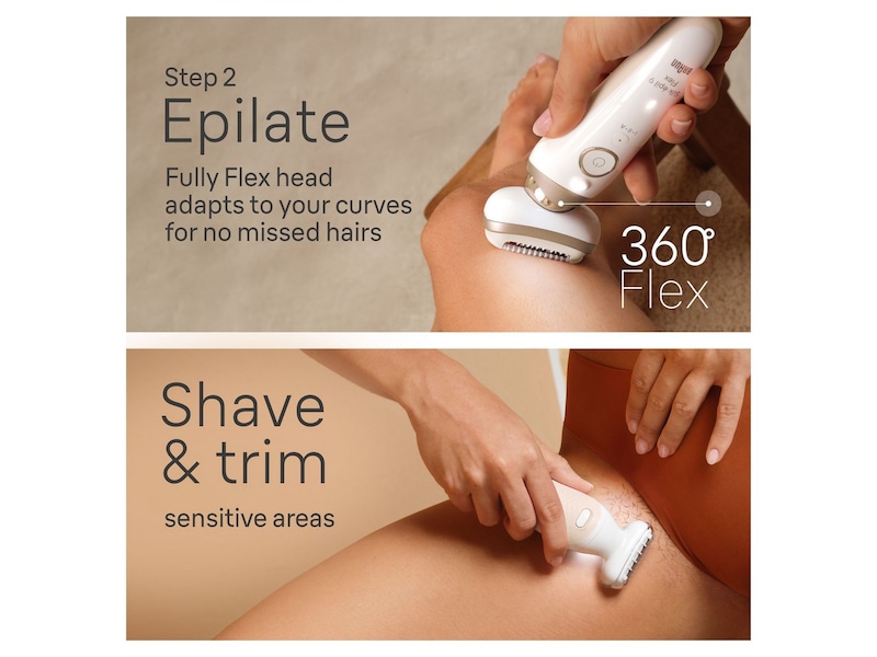 Braun Silk-épil 9 Flex 3S SkinSpa Epilator SES9-481 (vit/guld) Ladyshave