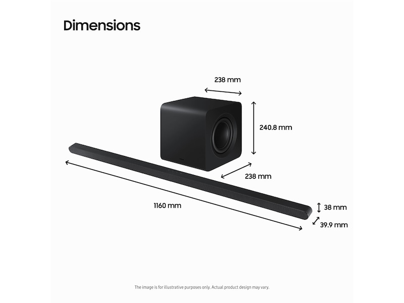 Samsung HW-S810D soundbar med subwoofer (svart) Soundbars