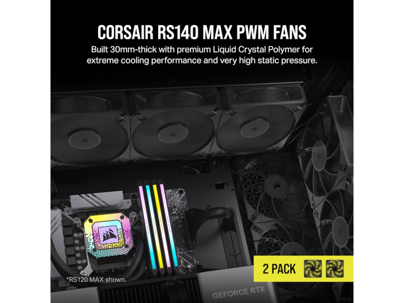 Corsair RS140 MAX PWM Thick Fläkt 2pk Fläkt