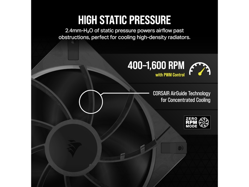 Corsair RS140 MAX PWM Thick Fläkt 2pk Fläkt