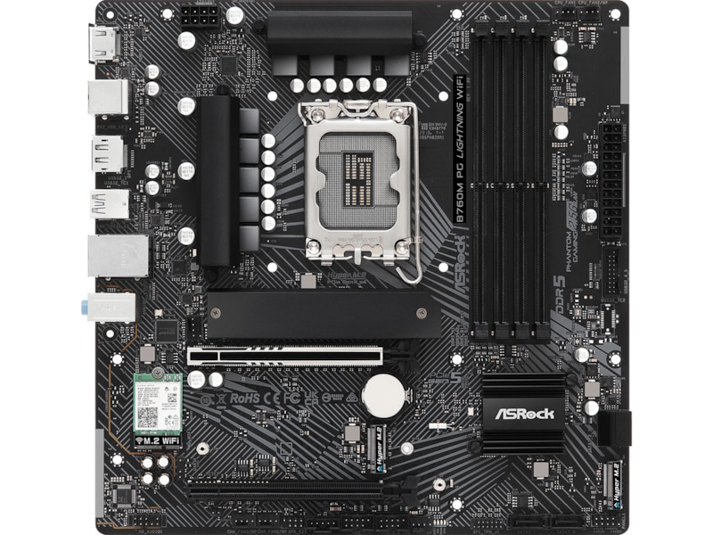 ASRock B760M Phantom Gaming Lightning WIFI Moderkort Intel Socket