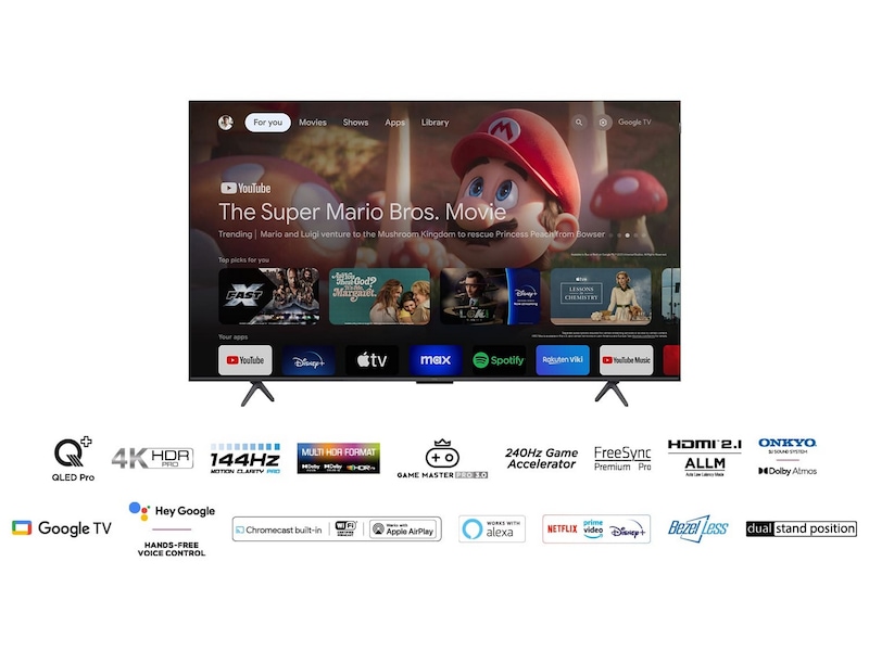 TCL 65" 65T8B QLED Pro 4K Google TV TV