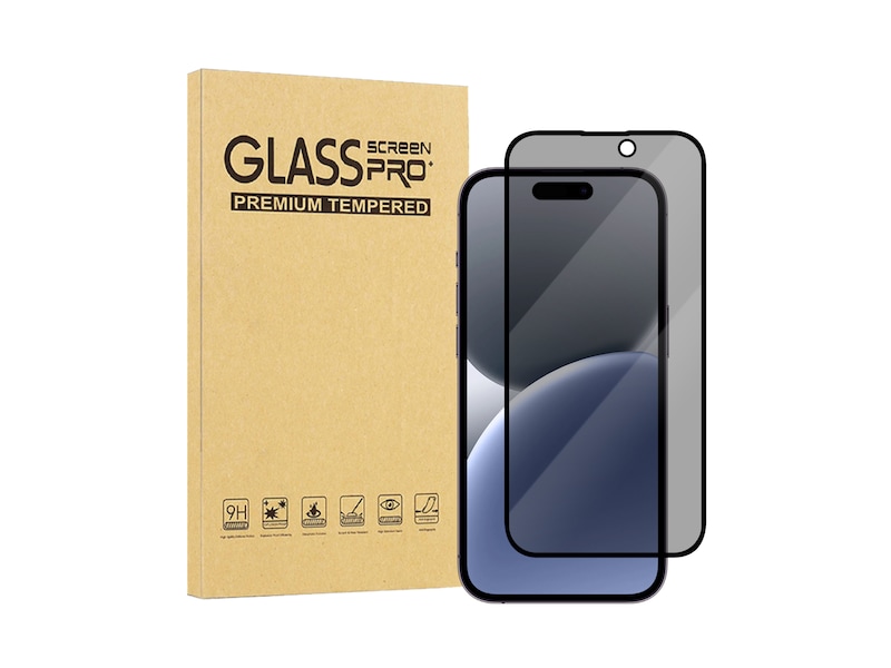 iiglo iPhone 16 Plus 3D Privacy Glass skärmskydd Skärmskydd