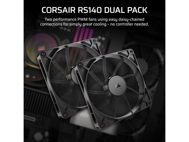 Corsair RS140 Fläkt 2pk (svart) Fläkt