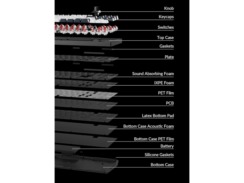 Keychron Q3 MAX 80% trådlös tangentbord Red Switches Gamingtangentbord