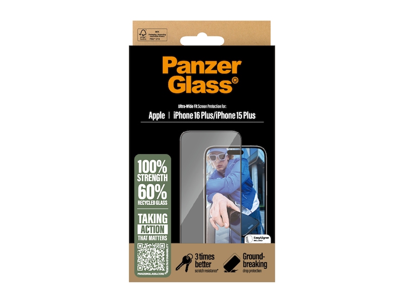 PanzerGlass iPhone 16 Plus skärmskydd Skärmskydd