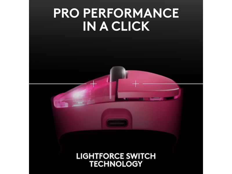 Logitech G Pro X Superlight 2 DEX trådlös gamingmus (rosa) Gamingmus