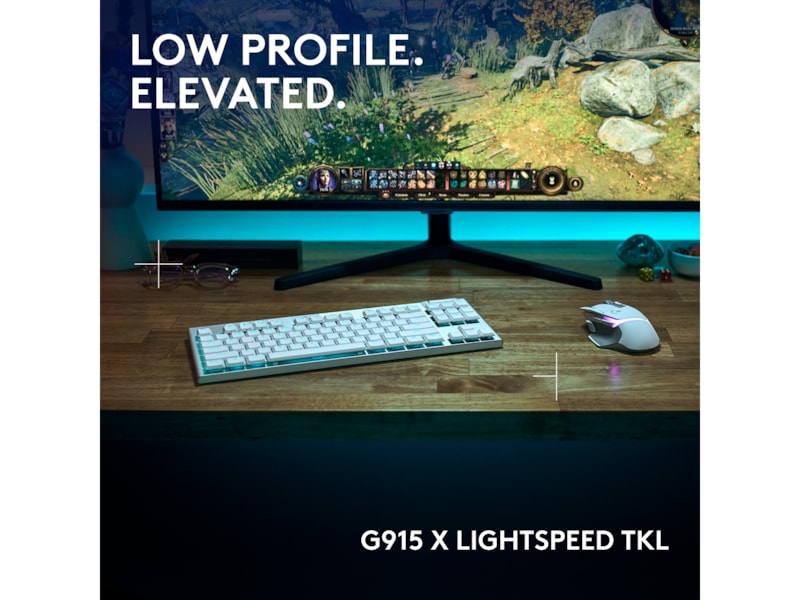 Logitech G915 X Lightspeed TKL Trådlös Gamingtangentbord (vit) Gamingtangentbord