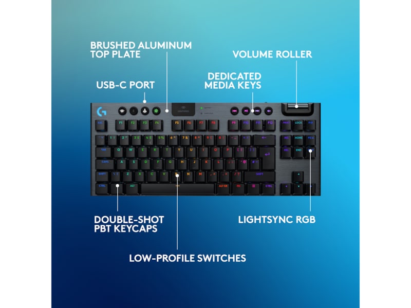 Logitech G915 X Lightspeed TKL Trådlös Gamingtangentbord (svart) Gamingtangentbord