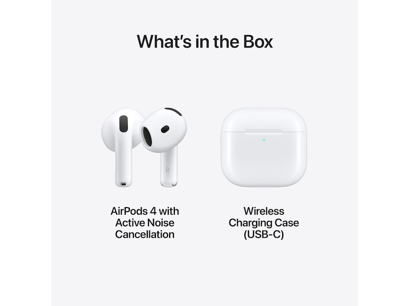 Apple AirPods 4 Aktiv brusreducering trådlösa hörlurar, In-ear (vit) In-ear