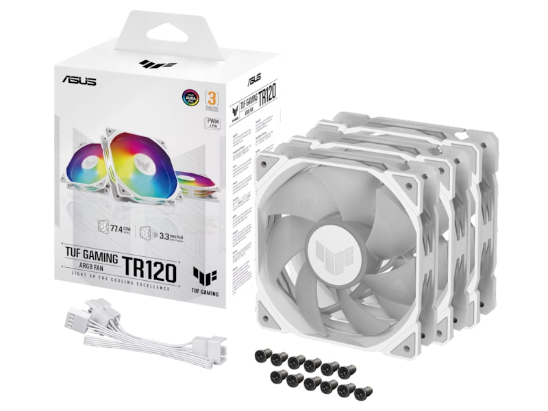 Asus TUF Gaming TR120 ARGB Fläkt 3pk (vit) Fläkt