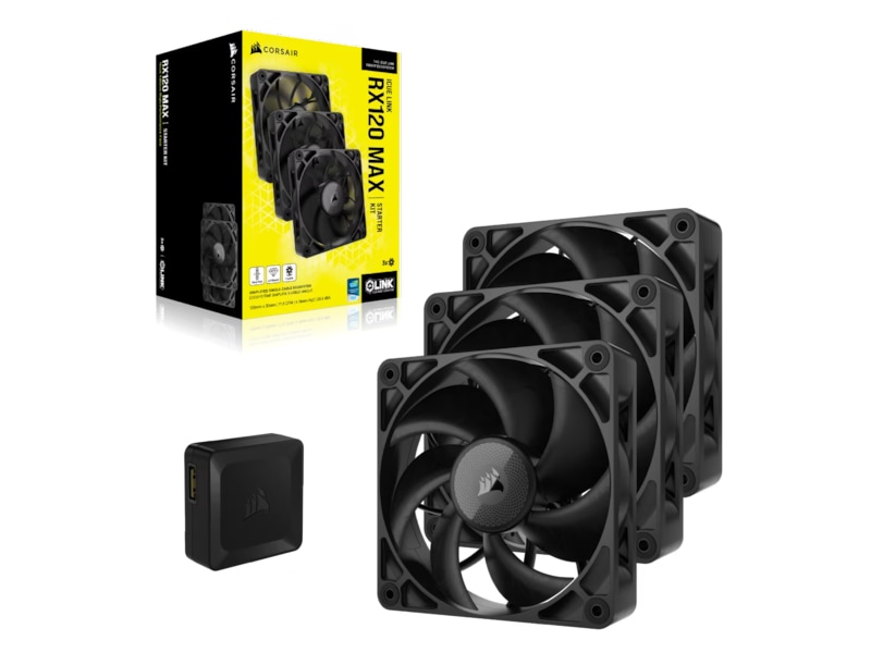 Corsair iCUE LINK RX120 MAX Fläkt 3pk (svart) Fläkt