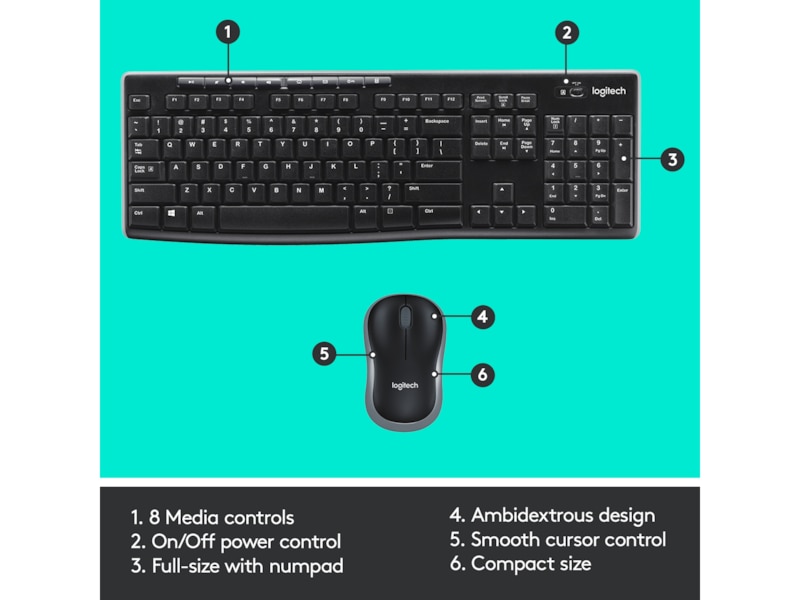 Logitech MK270 Combo Trådlös Mus/tangentbord kombinationpaket