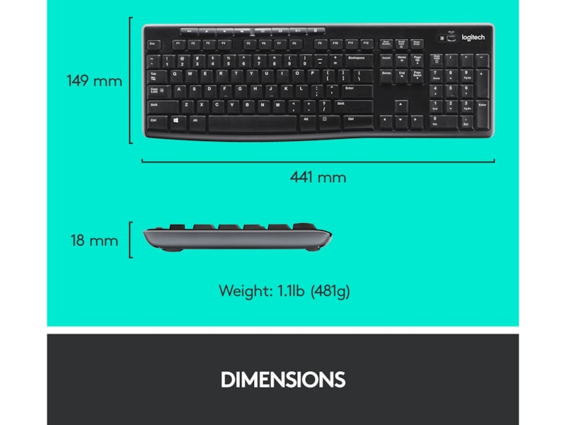 Logitech MK270 Combo Trådlös Mus/tangentbord kombinationpaket