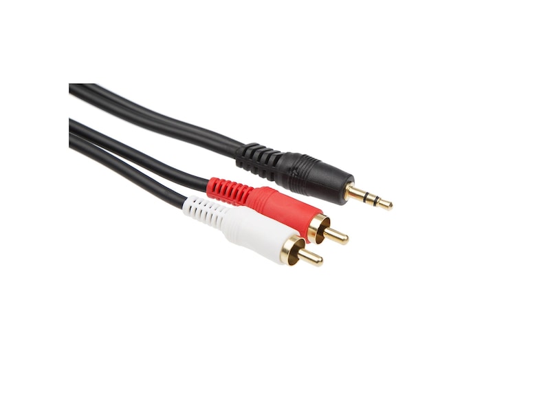 Minijack till RCA kabel 2m (svart) HiFikablar