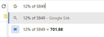 Använd adressfältet för uträkningar