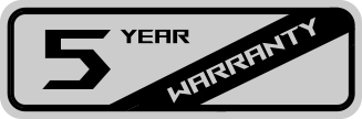 5 year warranty