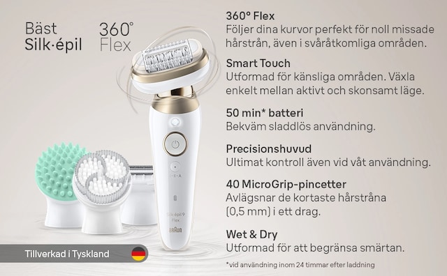 Braun Silk-épil 9 Flex 3S SkinSpa Epilator SES9-481