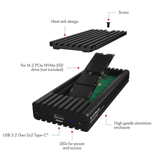 ICY BOX Enclosure for 1x M.2 NVMe SSD